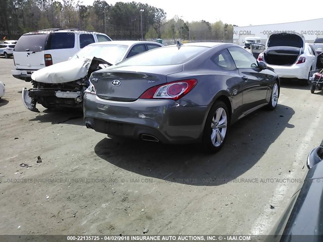 KMHHT6KD7CU078748 - 2012 HYUNDAI GENESIS COUPE 2.0T GRAY photo 4