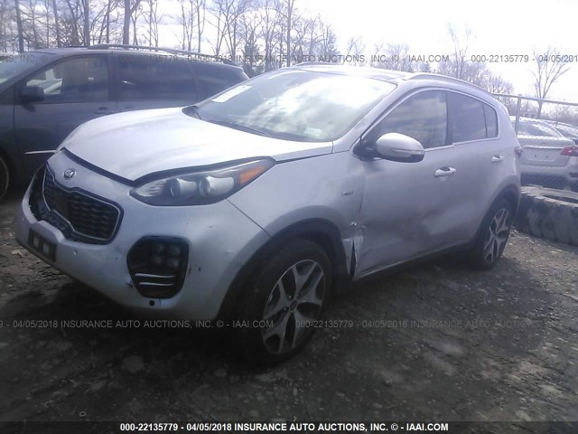 KNDPRCA62H7183347 - 2017 KIA SPORTAGE SX SILVER photo 2