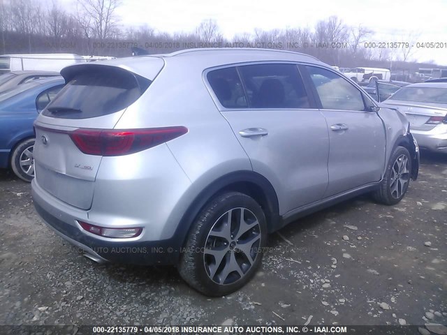 KNDPRCA62H7183347 - 2017 KIA SPORTAGE SX SILVER photo 4