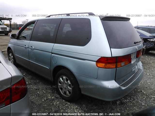 5FNRL18083B104685 - 2003 HONDA ODYSSEY EXL Light Blue photo 3