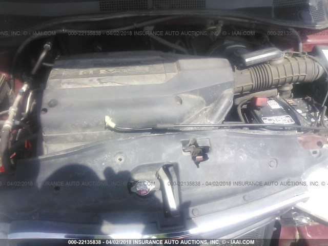 5FNRL18043B004728 - 2003 HONDA ODYSSEY EXL წითელი ფოტო 10