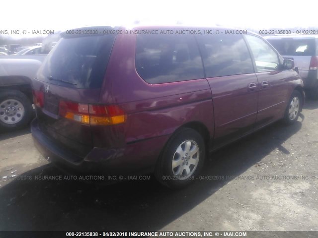 5FNRL18043B004728 - 2003 HONDA ODYSSEY EXL წითელი ფოტო 4