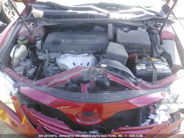 4T1BE46K69U376519 - 2009 TOYOTA CAMRY SE/LE/XLE RED photo 10