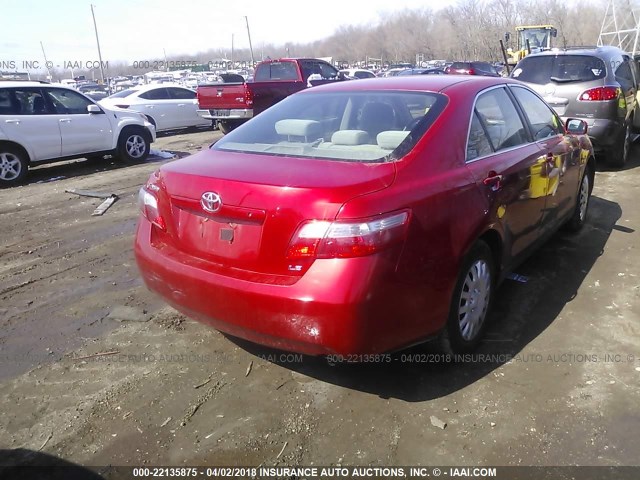 4T1BE46K69U376519 - 2009 TOYOTA CAMRY SE/LE/XLE RED photo 4