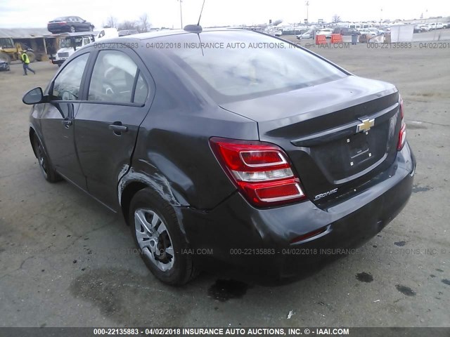 1G1JB5SHXH4122666 - 2017 CHEVROLET SONIC LS 灰色 照片 3