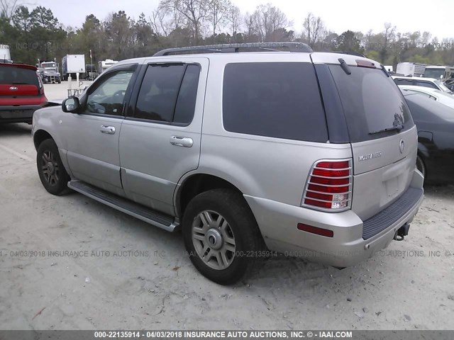 4M2DU86K93ZJ38689 - 2003 MERCURY MOUNTAINEER  SILVER photo 3