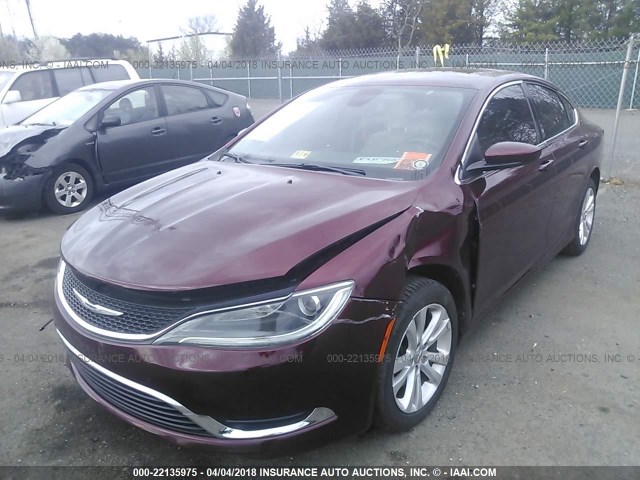 1C3CCCAB4FN652951 - 2015 CHRYSLER 200 LIMITED RED photo 2