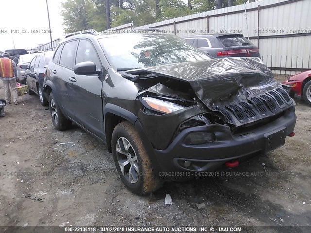 1C4PJMBSXFW521282 - 2015 JEEP CHEROKEE TRAILHAWK 绿色 照片 1