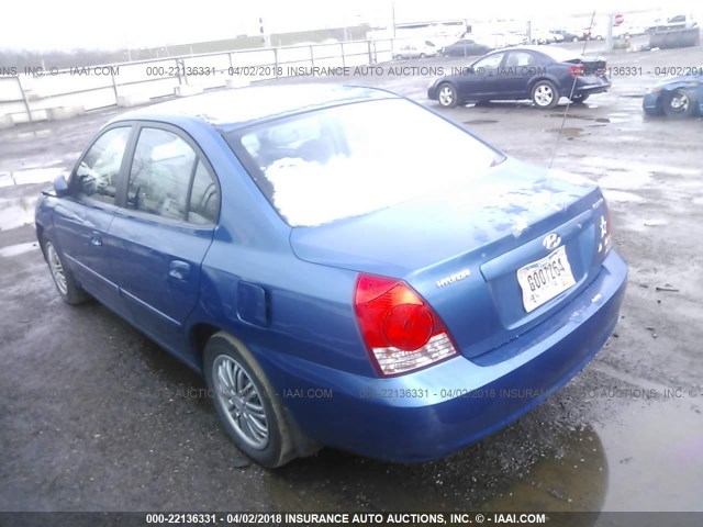 KMHDN46D46U222851 - 2006 HYUNDAI ELANTRA GLS/GT/LIMITED BLUE photo 3