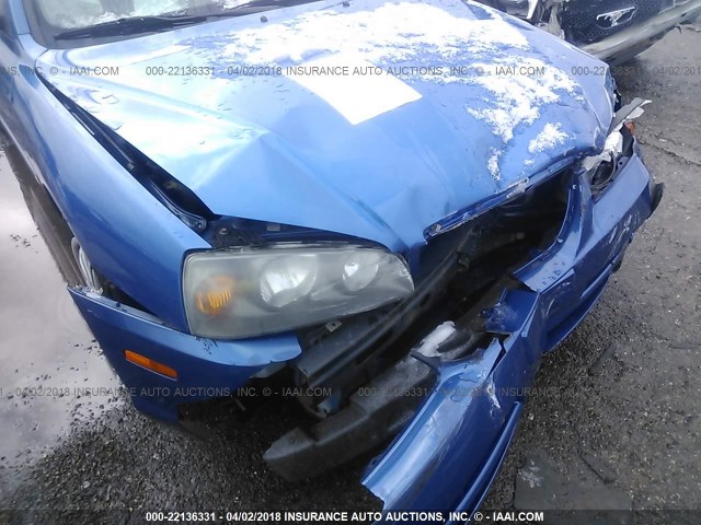 KMHDN46D46U222851 - 2006 HYUNDAI ELANTRA GLS/GT/LIMITED BLUE photo 6