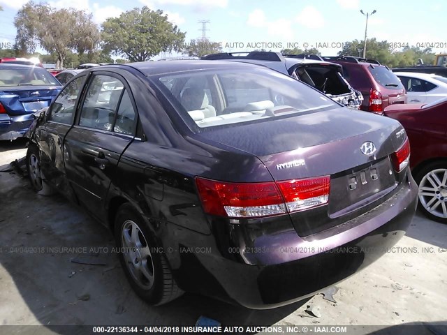 KMHEU46C26A088146 - 2006 HYUNDAI SONATA GLS/LX PURPLE photo 3