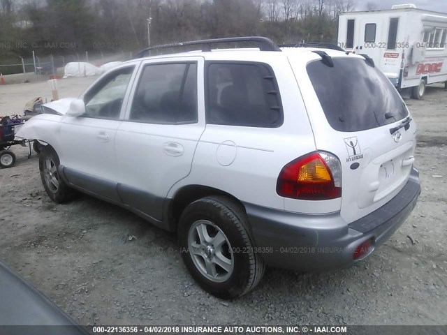 KM8SC13E04U724634 - 2004 HYUNDAI SANTA FE GLS/LX WHITE photo 3