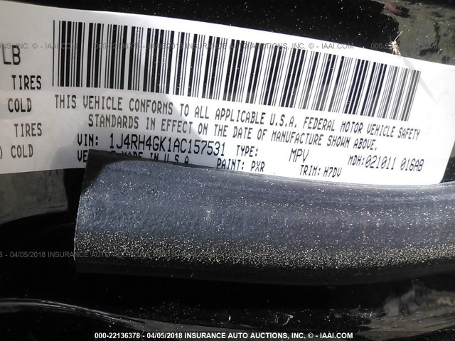 1J4RH4GK1AC157531 - 2010 JEEP COMMANDER SPORT Սև լուսանկար 9