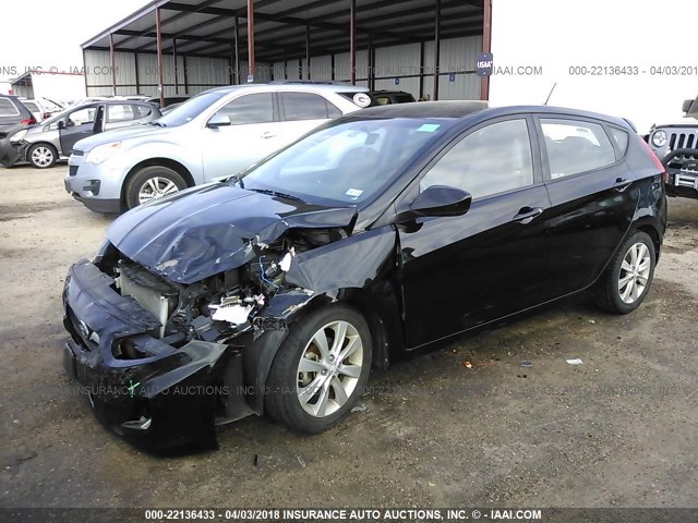 KMHCU5AE0CU013364 - 2012 HYUNDAI ACCENT GLS/GS/SE BLACK photo 2