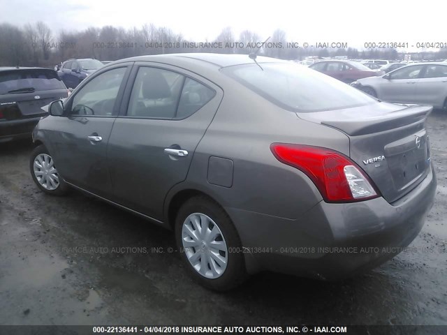 3N1CN7AP2EL829622 - 2014 NISSAN VERSA S/S PLUS/SV/SL GRAY photo 3