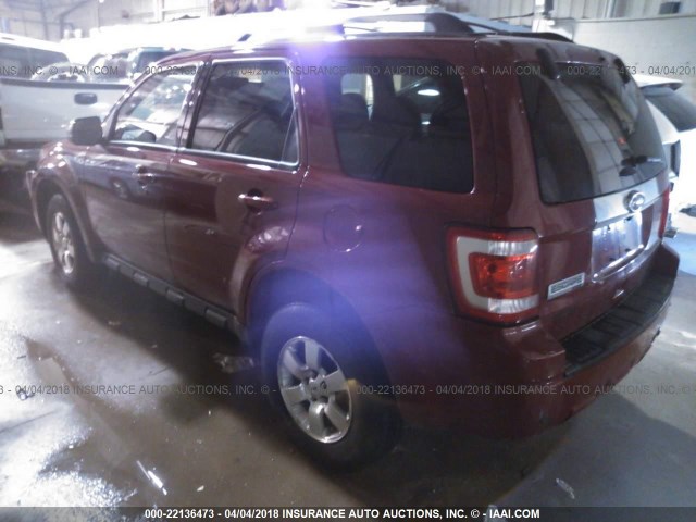 1FMCU0E71BKB29004 - 2011 FORD ESCAPE LIMITED RED photo 3