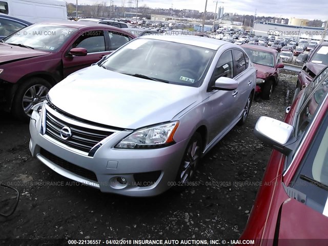 3N1AB7AP3DL731312 - 2013 NISSAN SENTRA S/SV/SR/SL SILVER photo 2