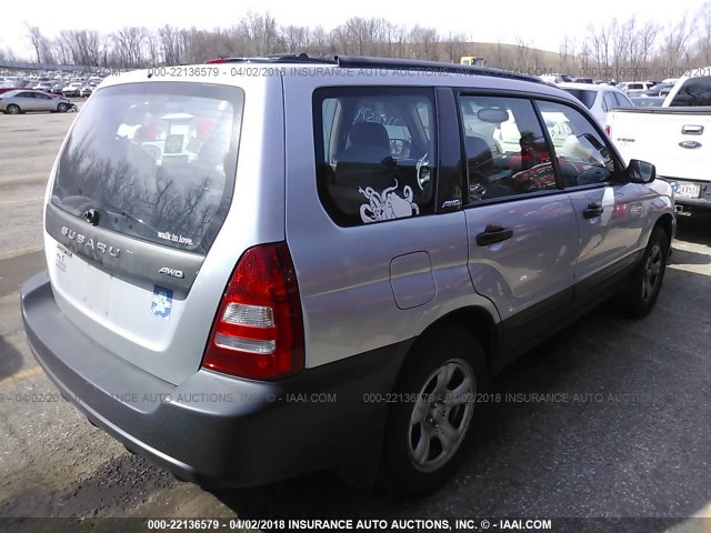 JF1SG63624H736751 - 2004 SUBARU FORESTER 2.5X SILVER photo 4