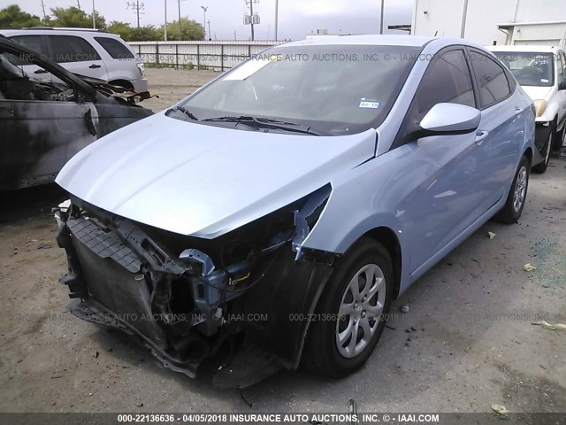 KMHCT4AE9DU510184 - 2013 HYUNDAI ACCENT GLS/GS BLUE photo 2