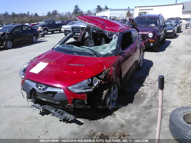 KMHTC6AD0DU099213 - 2013 HYUNDAI VELOSTER RED photo 2