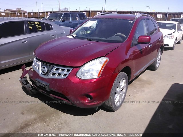 JN8AS5MV5CW376281 - 2012 NISSAN ROGUE S/SV RED photo 2