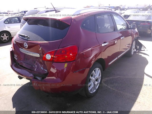 JN8AS5MV5CW376281 - 2012 NISSAN ROGUE S/SV RED photo 4