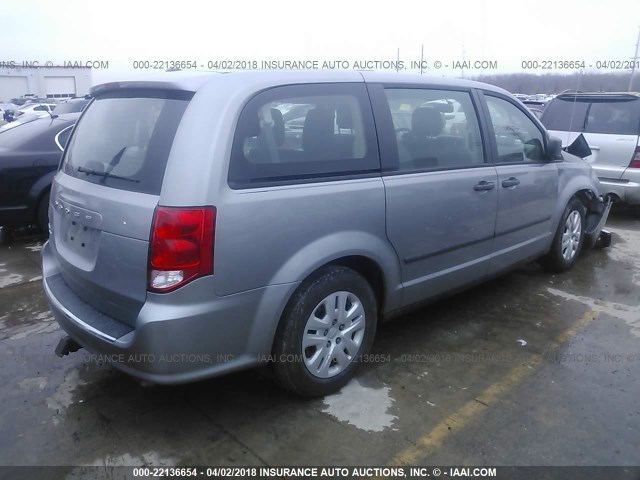 2C4RDGBG4ER130293 - 2014 DODGE GRAND CARAVAN SE GRAY photo 4