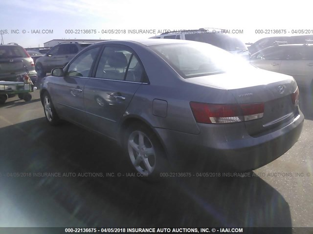 5NPEU46F66H024148 - 2006 HYUNDAI SONATA GLS/LX SILVER photo 3