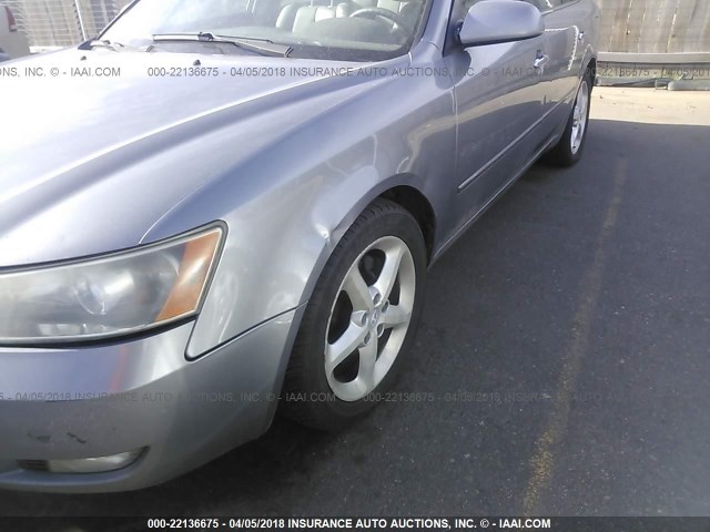 5NPEU46F66H024148 - 2006 HYUNDAI SONATA GLS/LX SILVER photo 6