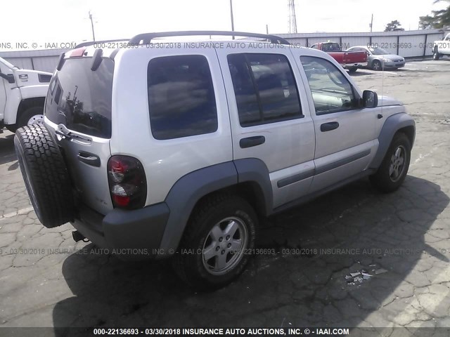 1J4GK48K86W114835 - 2006 JEEP LIBERTY SPORT 银色 照片 4