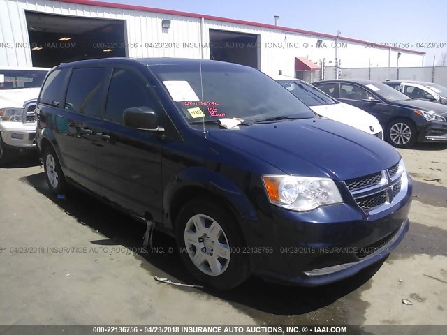 2C4RDGBG0DR532746 - 2013 DODGE GRAND CARAVAN SE Dark Blue photo 1