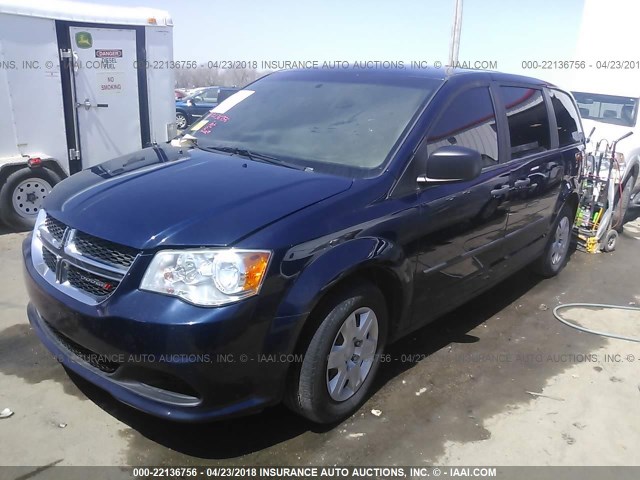 2C4RDGBG0DR532746 - 2013 DODGE GRAND CARAVAN SE Dark Blue photo 2