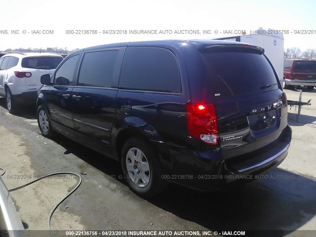 2C4RDGBG0DR532746 - 2013 DODGE GRAND CARAVAN SE Dark Blue photo 3