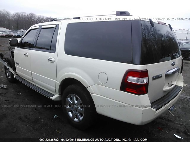 1FMFK20528LA16332 - 2008 FORD EXPEDITION EL LIMITED WHITE photo 3