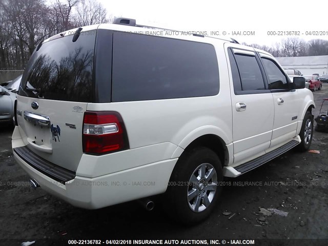 1FMFK20528LA16332 - 2008 FORD EXPEDITION EL LIMITED WHITE photo 4