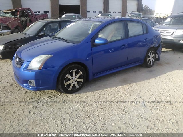 3N1AB6AP6CL685239 - 2012 NISSAN SENTRA 2.0/2.0S/SR/2.0SL BLUE photo 2