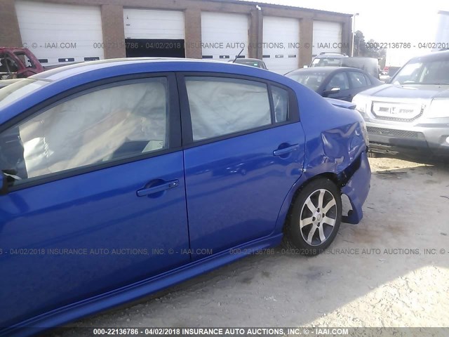 3N1AB6AP6CL685239 - 2012 NISSAN SENTRA 2.0/2.0S/SR/2.0SL BLUE photo 6