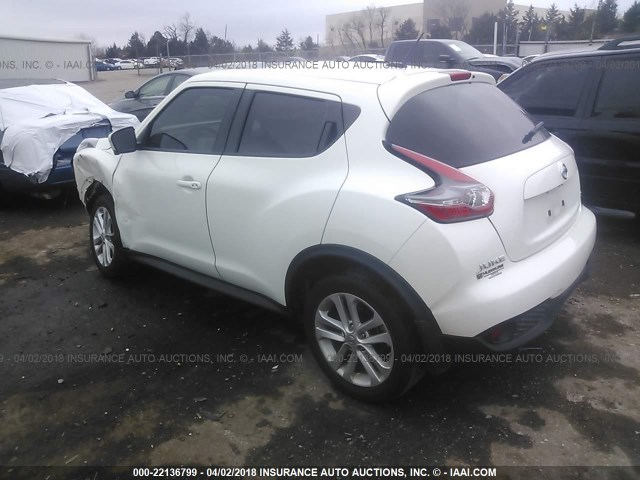 JN8AF5MR0FT500583 - 2015 NISSAN JUKE S/SV/SL/NISMO WHITE photo 3