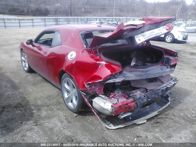 2C3CDYAG1CH232073 - 2012 DODGE CHALLENGER SXT RED photo 3