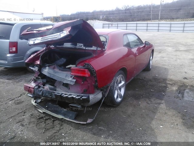 2C3CDYAG1CH232073 - 2012 DODGE CHALLENGER SXT RED photo 4