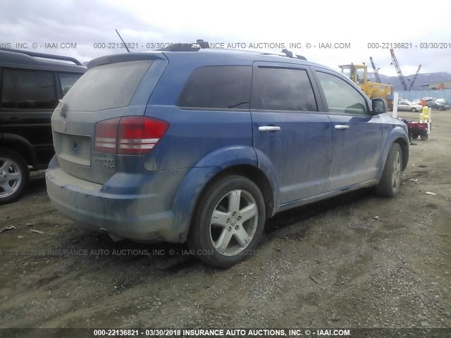 3D4GH67V09T508452 - 2009 DODGE JOURNEY R/T BLUE photo 4