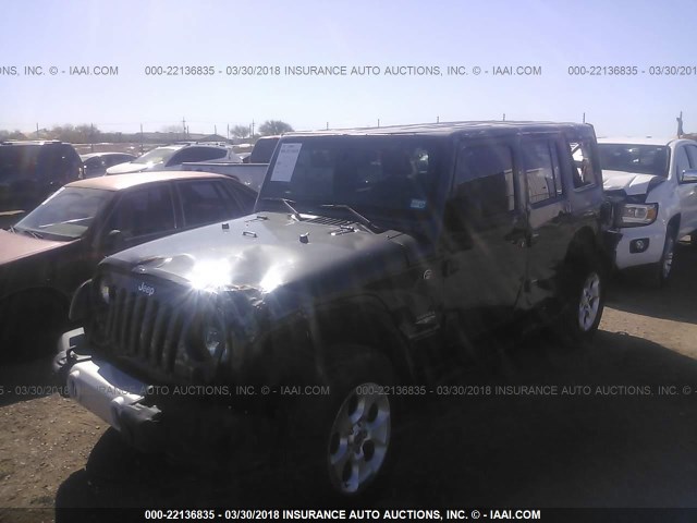 1C4HJWEG4EL167704 - 2014 JEEP WRANGLER UNLIMITE SAHARA GRAY photo 2