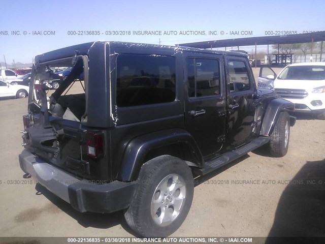 1C4HJWEG4EL167704 - 2014 JEEP WRANGLER UNLIMITE SAHARA GRAY photo 4