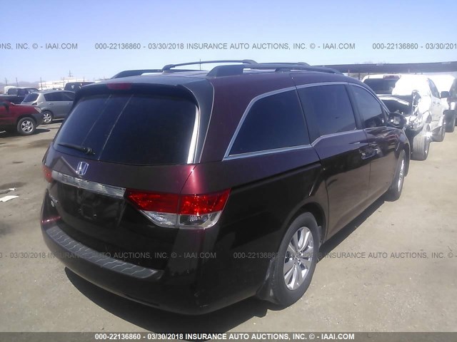 5FNRL5H61FB032762 - 2015 HONDA ODYSSEY EXL ბურგუნდია ფოტო 4
