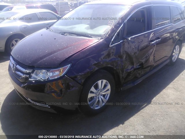 5FNRL5H61FB032762 - 2015 HONDA ODYSSEY EXL ბურგუნდია ფოტო 6