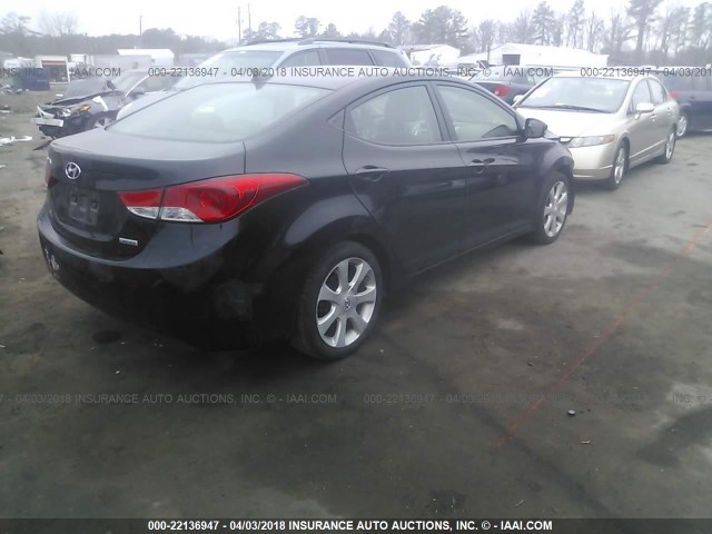 KMHDH4AE0CU277817 - 2012 HYUNDAI ELANTRA GLS/LIMITED BLACK photo 4