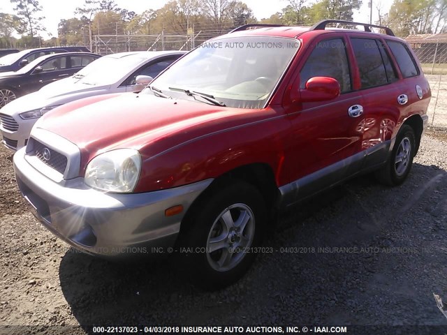 KM8SB12B74U627442 - 2004 HYUNDAI SANTA FE GL RED photo 2