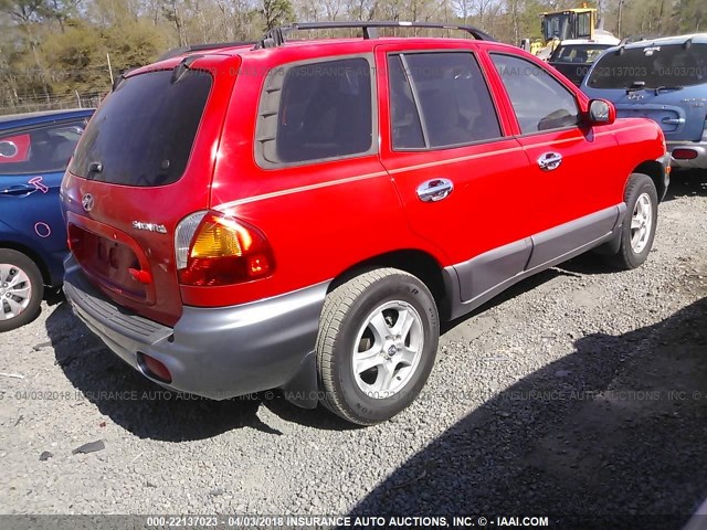 KM8SB12B74U627442 - 2004 HYUNDAI SANTA FE GL RED photo 4