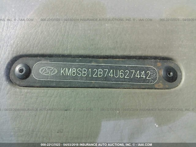 KM8SB12B74U627442 - 2004 HYUNDAI SANTA FE GL RED photo 9