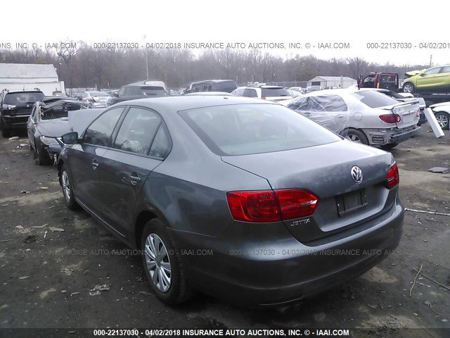 3VW1K7AJ5DM251711 - 2013 VOLKSWAGEN JETTA S 灰色 照片 3